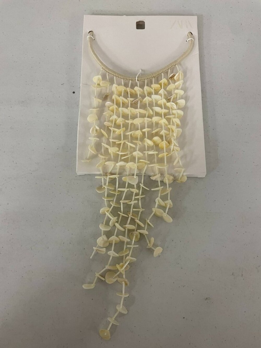 Zara Shell Cascade Necklace Statement Choker Cream Beaded Boho Beach Jewelry